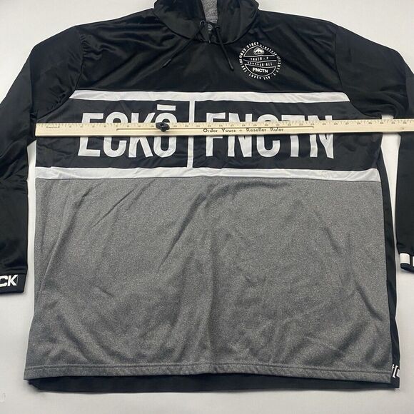 Ecko Function Black Gray Pullover Hoodie Drawstring Logo 4XL XXXXL Polyester - Picture 3 of 13